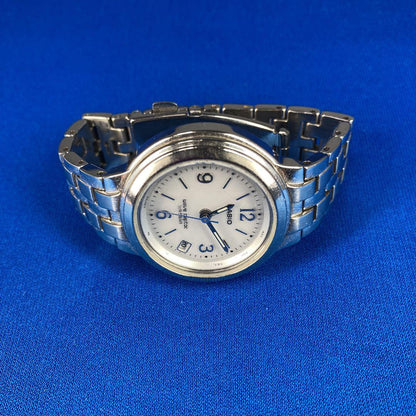 Casio Waveceptor Radio Solar Women Watch Silver Metal