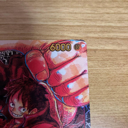 One Piece Monkey D. Luffy card ST01-012 in protective sleeve for play use