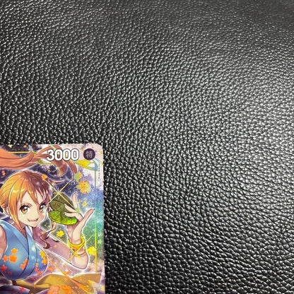 Limited edition One Piece Bandai OP06-101 R parallel trading card featuring Nami from Japan import