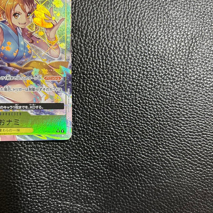 Limited edition One Piece Bandai OP06-101 R parallel trading card featuring Nami from Japan import
