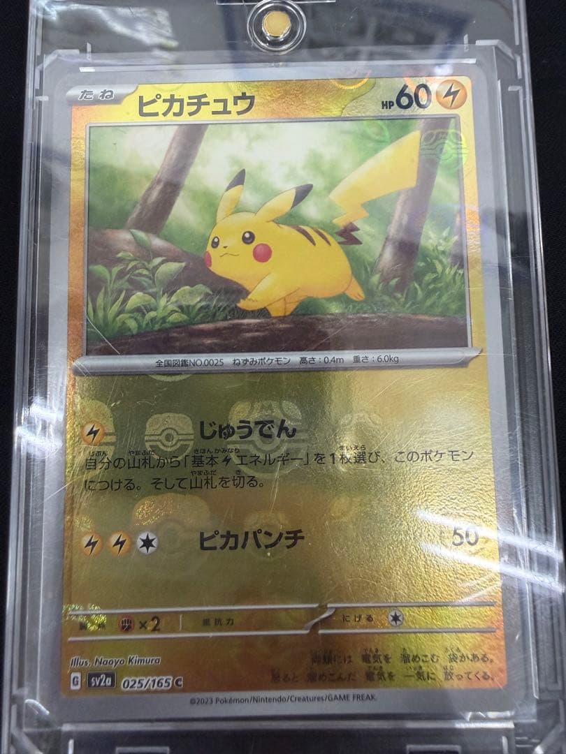 Pokemon Pichu Card 025/165 Master Ball Mirror Silver Edition collectible card with lightning attribute