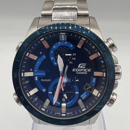 Casio Edifice EQB-900DB-2AJF Series Smartwatch with Bluetooth and Silver Blue Accents — Japan Import