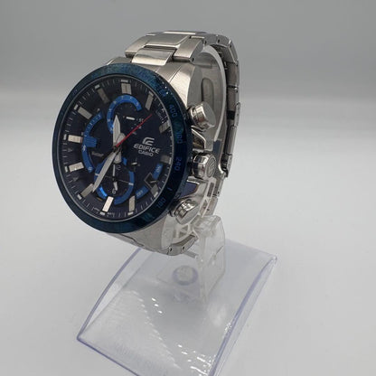 Casio Edifice EQB-900DB-2AJF Series Smartwatch with Bluetooth and Silver Blue Accents — Japan Import
