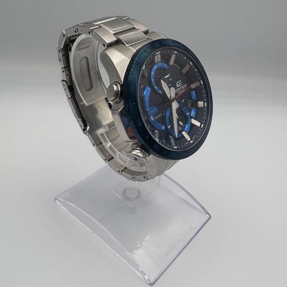 Casio Edifice EQB-900DB-2AJF Series Smartwatch with Bluetooth and Silver Blue Accents — Japan Import