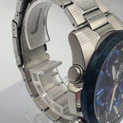 Casio Edifice EQB-900DB-2AJF Series Smartwatch with Bluetooth and Silver Blue Accents — Japan Import