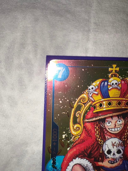 One Piece Monkey D Luffy P-043 Jump Promo trading card in protective sleeve