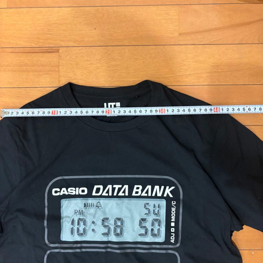 Casio Data Bank Print T-Shirt Y2K Design Oversized Black Casual Top Japan Import