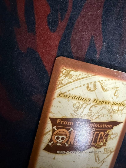 Used One Piece Luffy Pirate Group Fireworks collectible card game from 2001 Japan import with visible wear