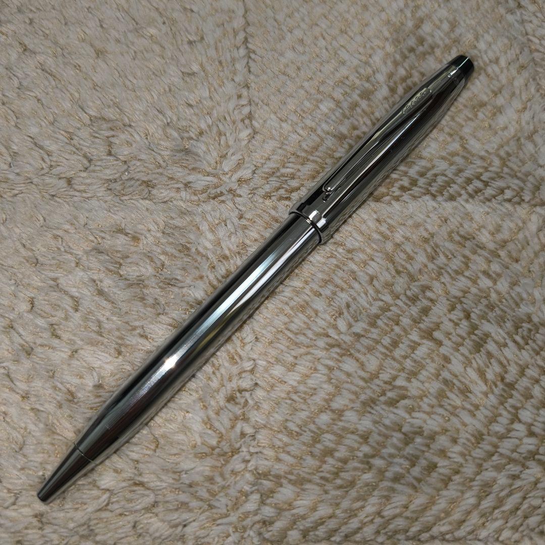 Cross silver chrome ballpoint pen metal finish approximately 13.5 cm long with gift box
