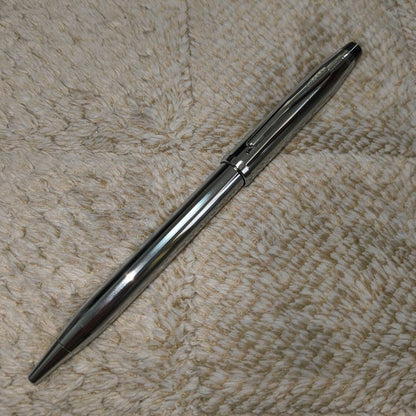 Cross silver chrome ballpoint pen metal finish approximately 13.5 cm long with gift box