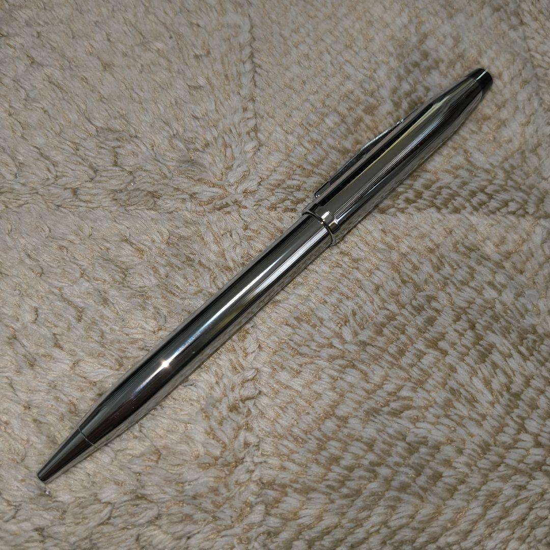 Cross silver chrome ballpoint pen metal finish approximately 13.5 cm long with gift box