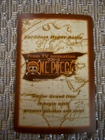 One Piece Hyper Battle Carddass Sanji Escort Japanese trading card stored in a protective loader