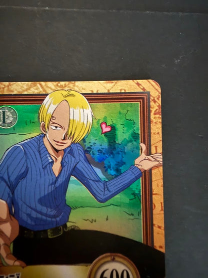 One Piece Hyper Battle Carddass Sanji Escort Japanese trading card stored in a protective loader