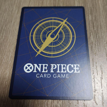 One Piece Yamato secret rare trading card OP01-121 with slight crease and white stain on back