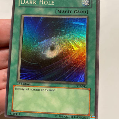Yugioh Black Hole LOB-052 North America 1st Edition card with misaligned border in English
