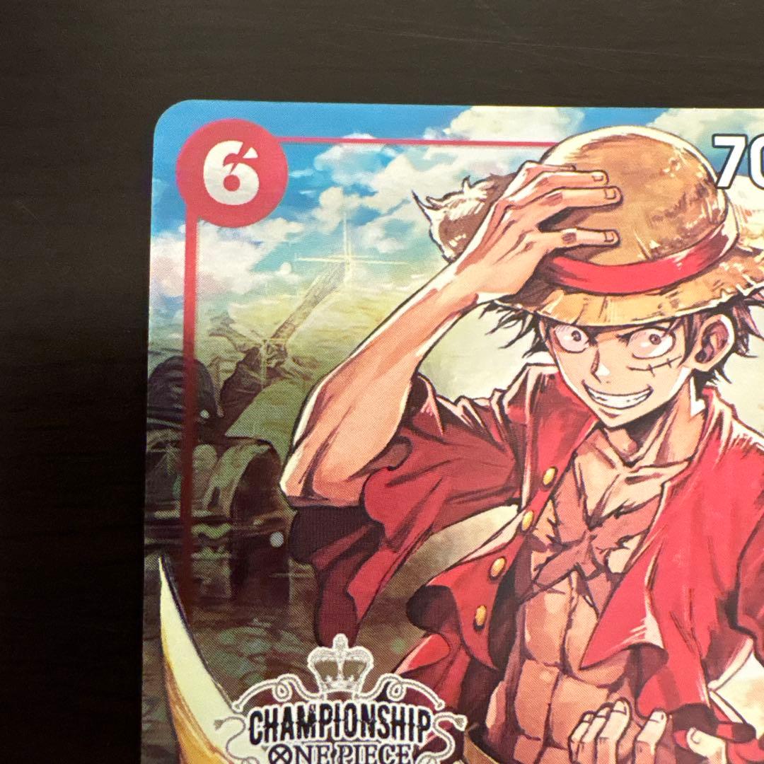 One Piece Monkey D. Luffy P-001 Championship Set promotional card with Japanese text