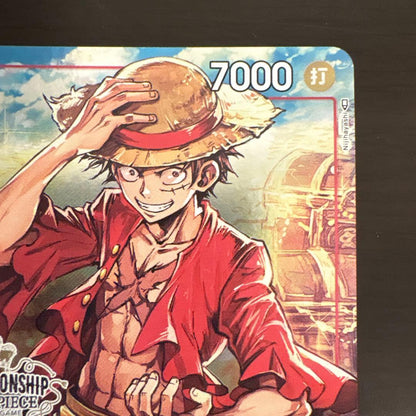 One Piece Monkey D. Luffy P-001 Championship Set promotional card with Japanese text