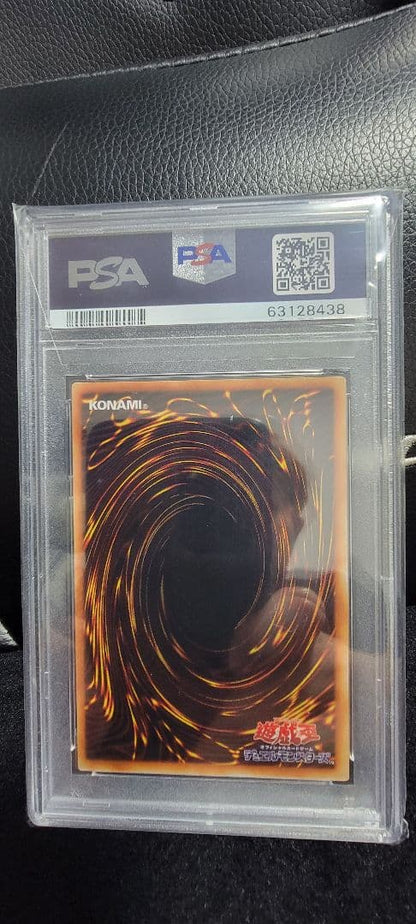 Yu-Gi-Oh! E Hero Chaos Neos Relief PSA 10 graded card with protective case showing minor scratches