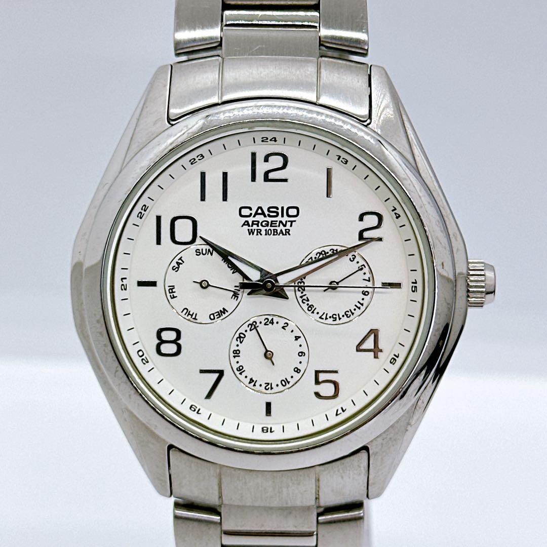 Casio Agent ARG-300 Men's Chronograph Watch in Silver with Stainless Steel Band — Japan Import