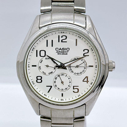 Casio Agent ARG-300 Men's Chronograph Watch in Silver with Stainless Steel Band — Japan Import