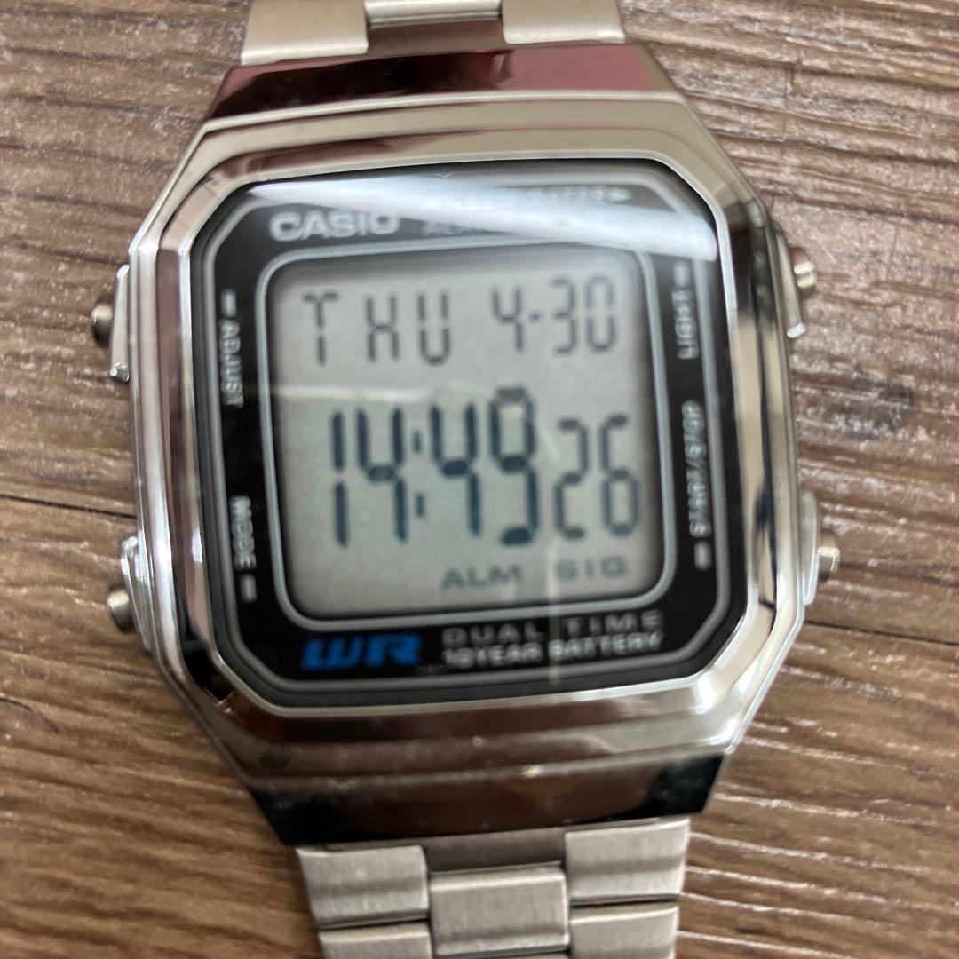 Casio A178W Digital Watch Silver Vintage Retro Display 10-Year Battery — Japan Import