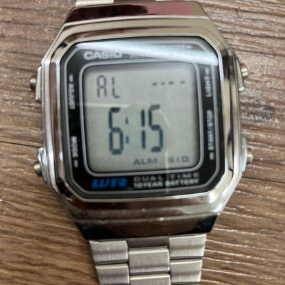 Casio A178W Digital Watch Silver Vintage Retro Display 10-Year Battery — Japan Import