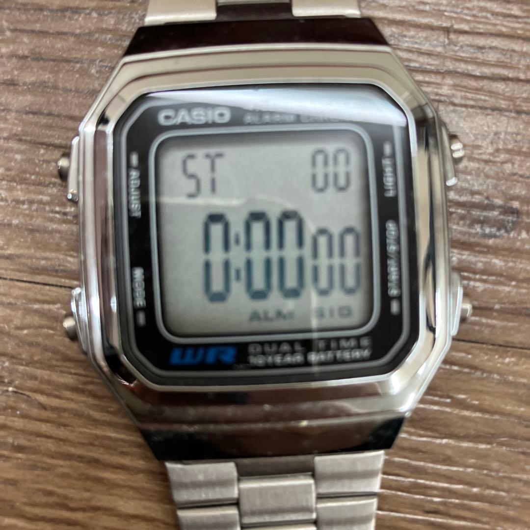 Casio A178W Digital Watch Silver Vintage Retro Display 10-Year Battery — Japan Import