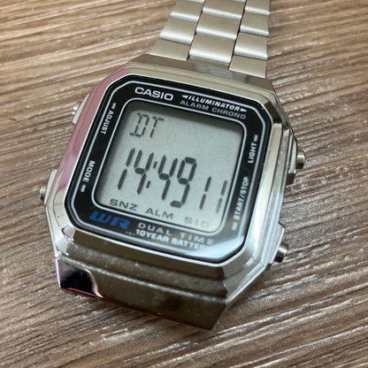 Casio A178W Digital Watch Silver Vintage Retro Display 10-Year Battery — Japan Import