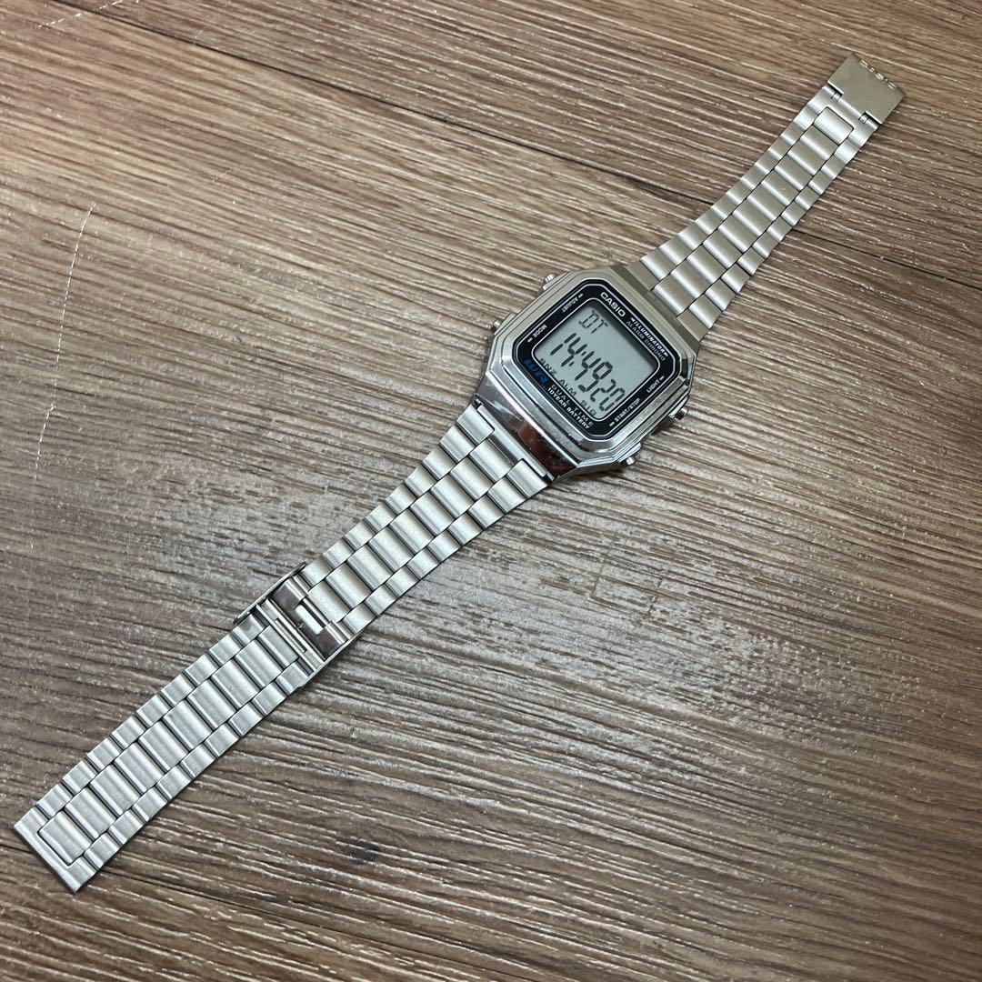 Casio A178W Digital Watch Silver Vintage Retro Display 10-Year Battery — Japan Import