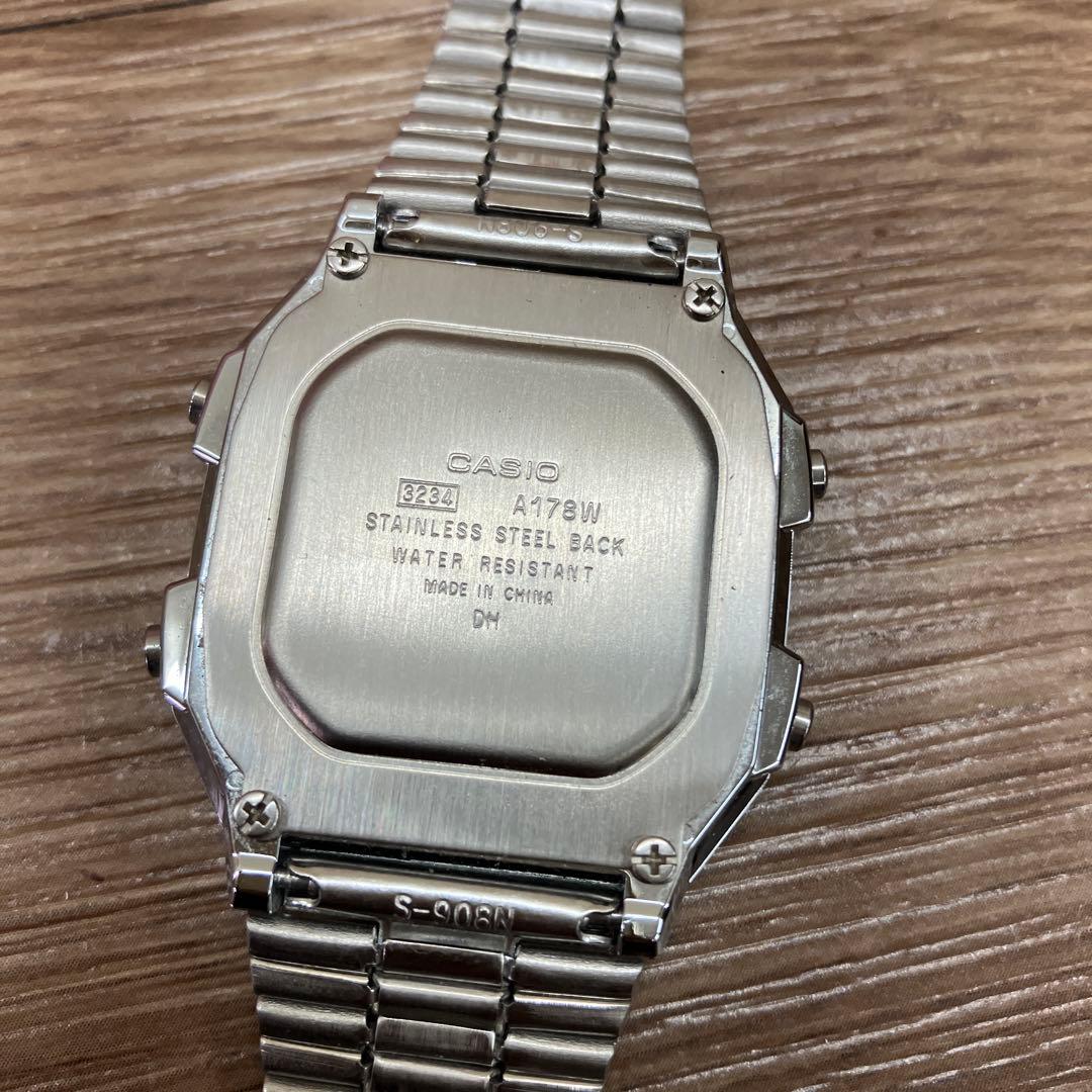 Casio A178W Digital Watch Silver Vintage Retro Display 10-Year Battery — Japan Import