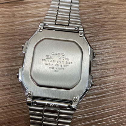 Casio A178W Digital Watch Silver Vintage Retro Display 10-Year Battery — Japan Import