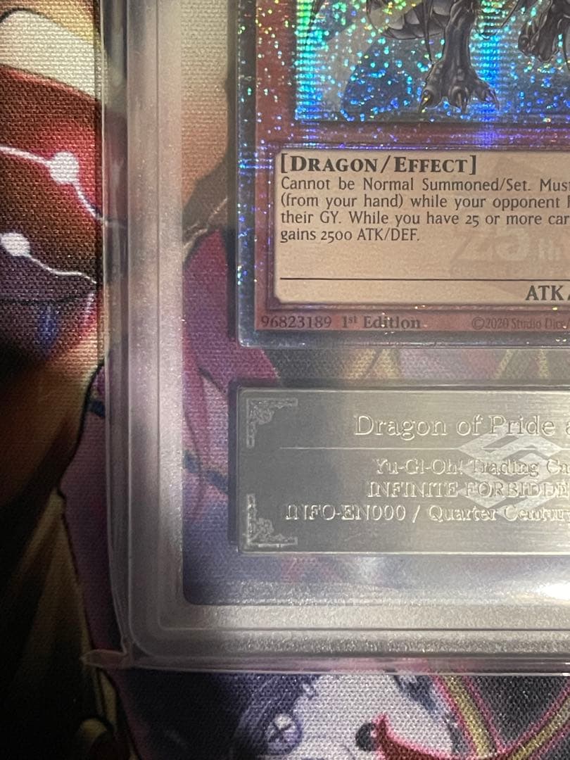 Seventh Generation Ultimate Dragon ARS10+ 25th Secret EU Version certified collectible card in protective casing