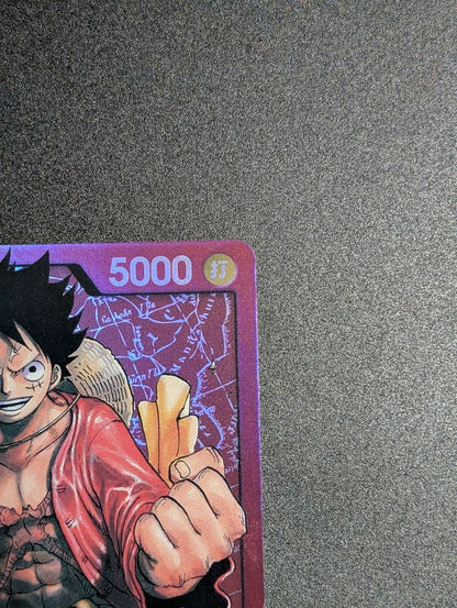 Bandai One Piece Monkey D. Luffy L ST01-001 single trading card from Japanese ST-01 set in protective sleeve