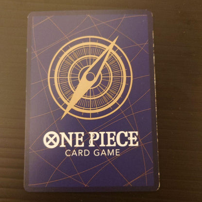 One Piece Monkey D. Luffy OP12 parallel promo trading card from Matching Battle series with white markings on the back