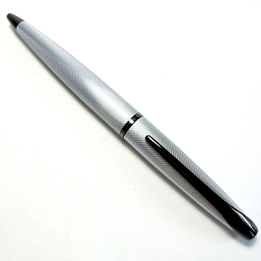 Cross ATX Model 882-43 Ballpoint Pen with Brushed Chrome Finish and Diamond Pattern