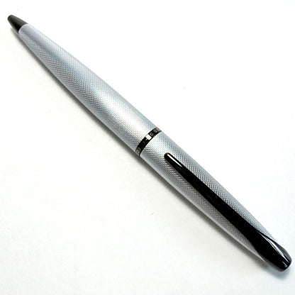 Cross ATX Model 882-43 Ballpoint Pen with Brushed Chrome Finish and Diamond Pattern