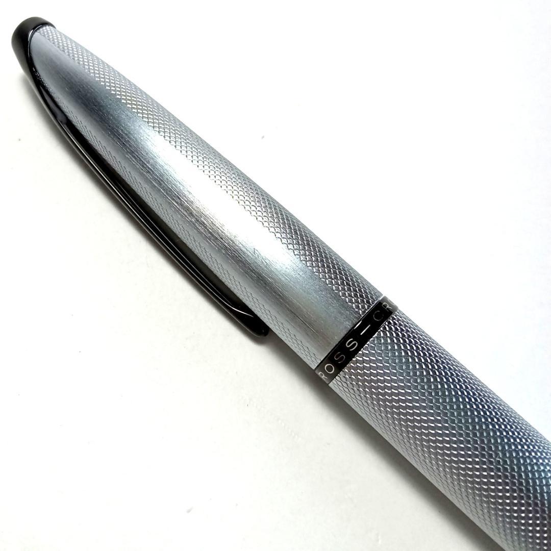 Cross ATX Model 882-43 Ballpoint Pen with Brushed Chrome Finish and Diamond Pattern