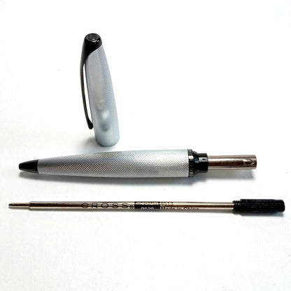 Cross ATX Model 882-43 Ballpoint Pen with Brushed Chrome Finish and Diamond Pattern