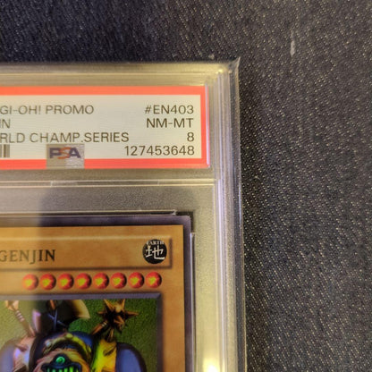 Yu-Gi-Oh 2004 Promo WCS-EN403 Sengenjin card graded PSA8 Near Mint-Mint English version