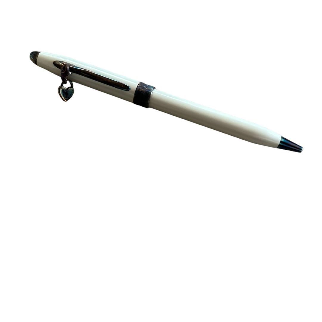 CROSS Brand White Pen and Leather Pen Case Set