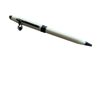 CROSS Brand White Pen and Leather Pen Case Set