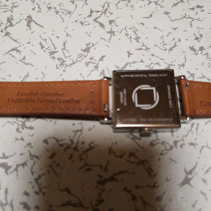 Casio Carl Edmond Quartz Watch Unisex Silver Dial Square Leather Band Japan Import