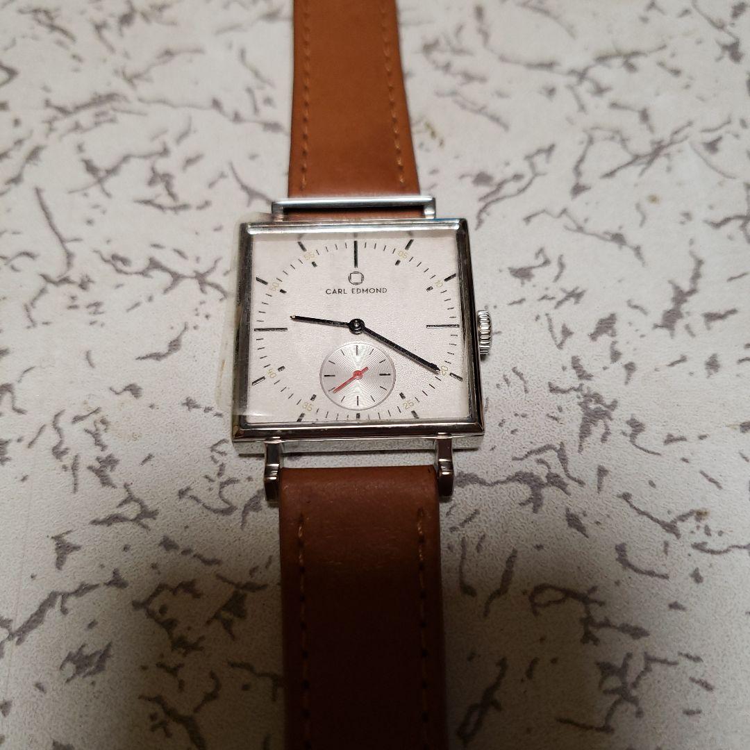 Casio Carl Edmond Quartz Watch Unisex Silver Dial Square Leather Band Japan Import
