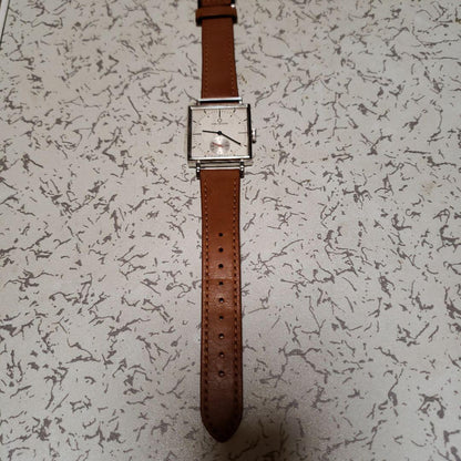 Casio Carl Edmond Quartz Watch Unisex Silver Dial Square Leather Band Japan Import