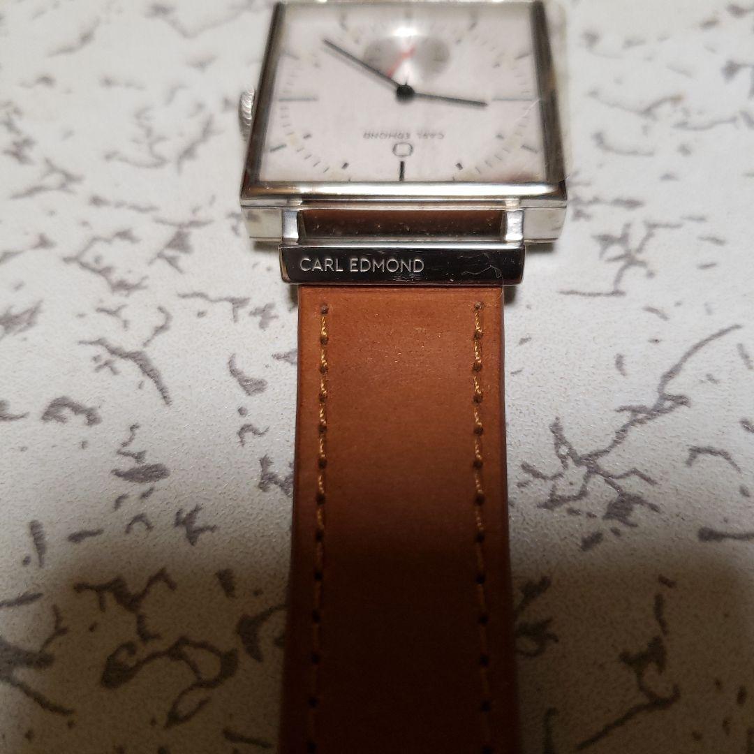 Casio Carl Edmond Quartz Watch Unisex Silver Dial Square Leather Band Japan Import