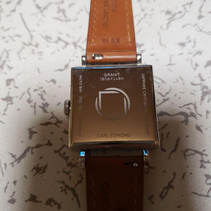 Casio Carl Edmond Quartz Watch Unisex Silver Dial Square Leather Band Japan Import