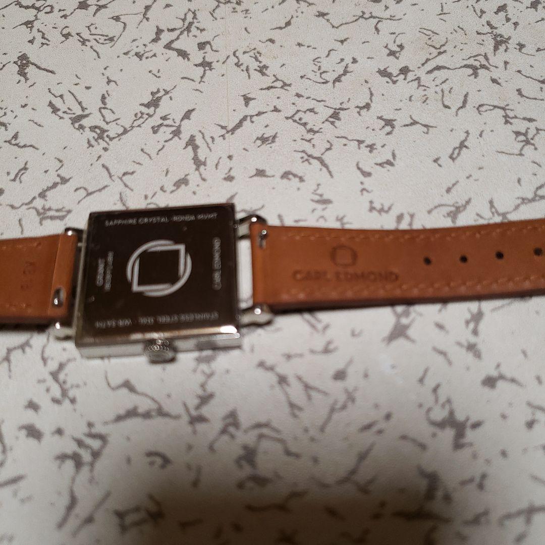 Casio Carl Edmond Quartz Watch Unisex Silver Dial Square Leather Band Japan Import