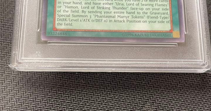 Yugioh Demonic Martyr of the Abyss Relief PSA 8 graded card, authentic Japanese edition