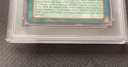 Yugioh Demonic Martyr of the Abyss Relief PSA 8 graded card, authentic Japanese edition