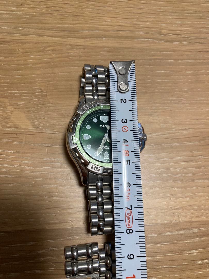 Casio Green Dial Quartz Watch with 100m Water Resistance